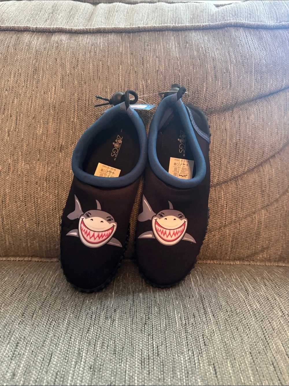 ***2/$15***  Kids Shark Slip-On Water Shoes in Black and Blue